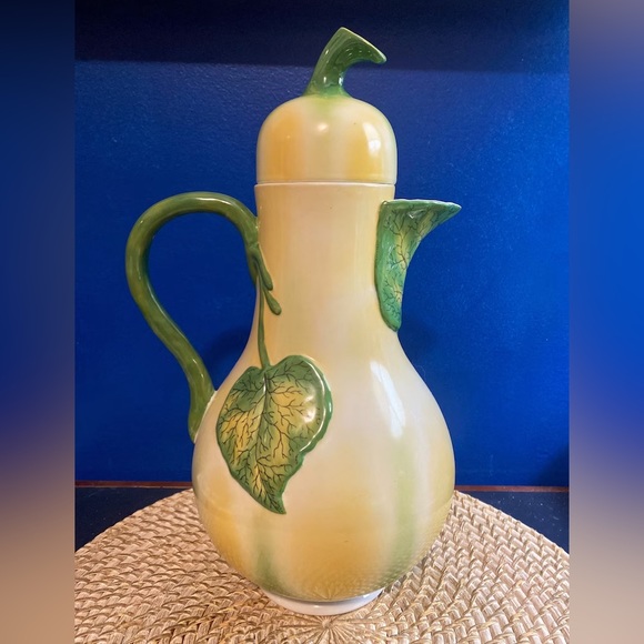 Vintage Mid Century Chelsea House Porcelain Squash Gourd Shaped Vine Pitcher